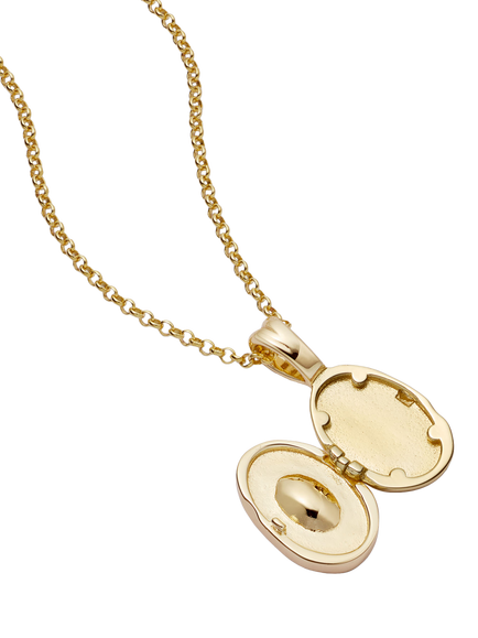 Daisy x Estée Lalonde Sapphire Locket Necklace, Gold - view 2, Gold