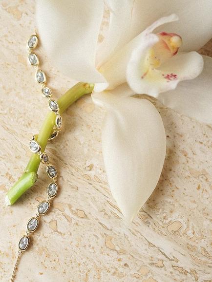 Daisy x Estée Lalonde Sapphire Tennis Bracelet, Gold - view 2, Gold