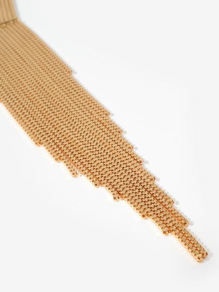 Mint Velvet Fringe Drop Necklace, Gold - view 2, Gold