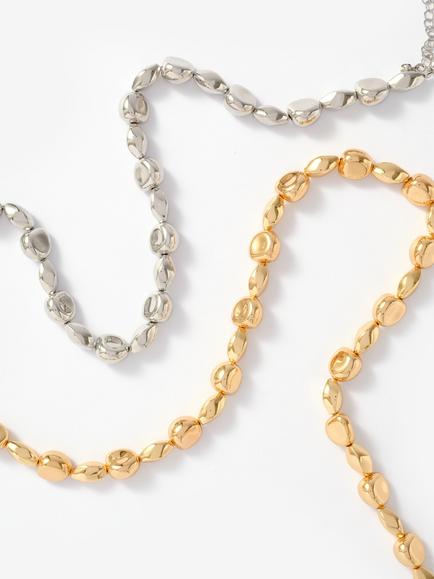 Mint Velvet Chunky Beaded Necklace, Gold - view 2, Gold