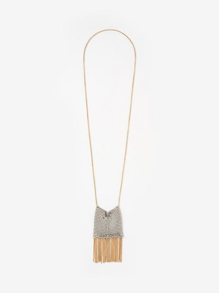Mint Velvet Metal Fringe Necklace, Gold/Silver, Gold/Silver