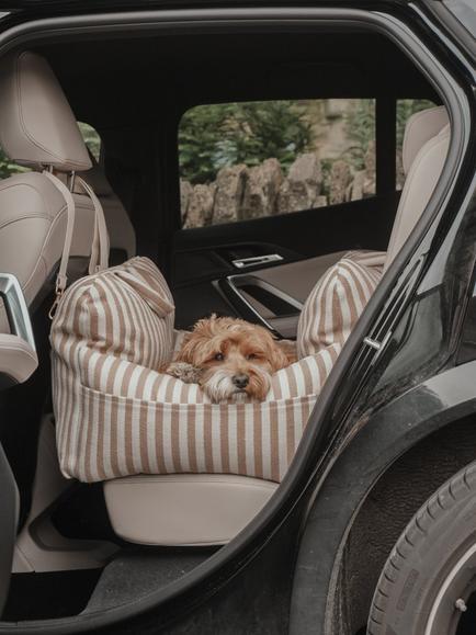By Teddy Canvas Pet Car Seat, Natural Beige - view 2, Natural Beige