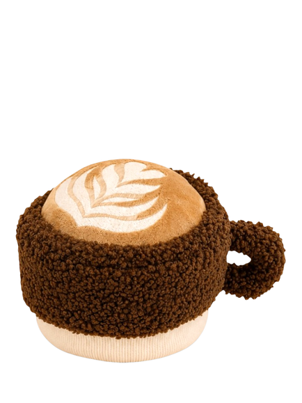By Teddy Flat White Cup Dog Toy, Multi Multi