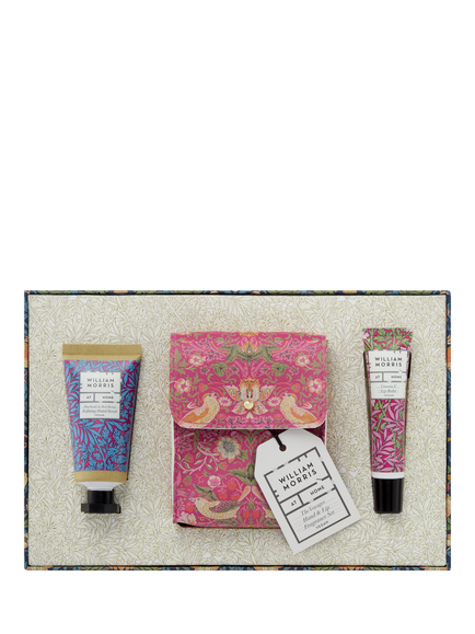 William Morris At Home Strawberry Thief Lip and Hand Travel Set, Multi