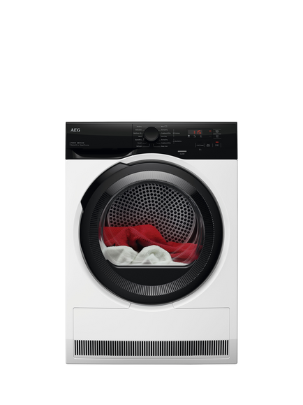 AEG TE718D4B Freestanding Condenser Tumble Dryer, 8kg Load, White, White