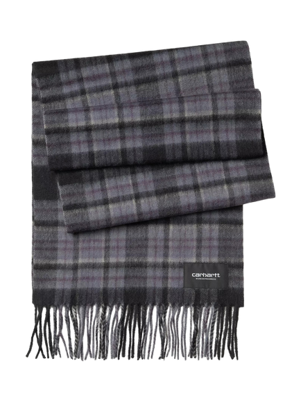 Carhartt WIP Parson Wool Rich Check Scarf, Grey Mid, Grey Mid