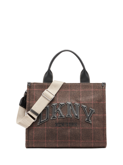 DKNY Hadlee Medium Logo Tote Bag, Saddle/Multi, Saddle Multi
