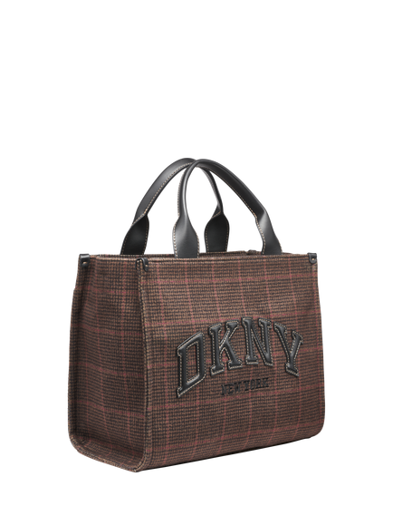 DKNY Hadlee Medium Logo Tote Bag, Saddle/Multi - view 2, Saddle Multi