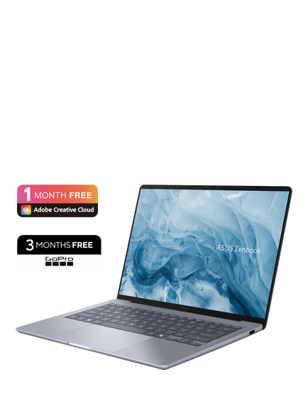 ASUS ZenBook 14 Laptop Copilot+ PC, Intel Core Ultra 5 Processor, 16GB RAM, 512GB SSD, 14” Full HD OLED, Blue - view 2, Blue