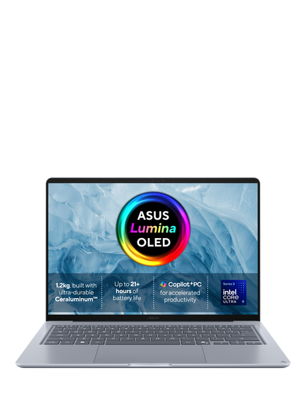ASUS ZenBook 14 Laptop Copilot+ PC, Intel Core Ultra 9 Processor, 16GB RAM, 512GB SSD, 14” Full HD OLED, Blue, Blue