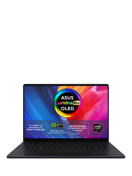 ASUS ProArt P16 Laptop, AMD Ryzen AI 9 Processor, 16GB RAM, RTX 5060, 1TB SSD, 16” 3K OLED Touchscreen, Black, Black