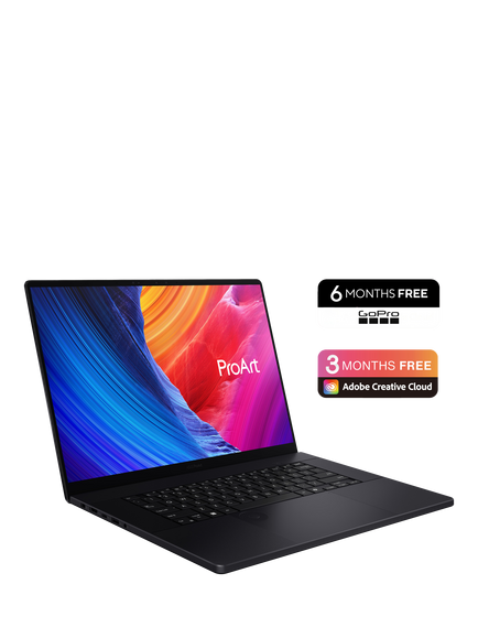 ASUS ProArt P16 Laptop, AMD Ryzen AI 9 Processor, 16GB RAM, RTX 5060, 1TB SSD, 16” 3K OLED Touchscreen, Black - view 2, Black