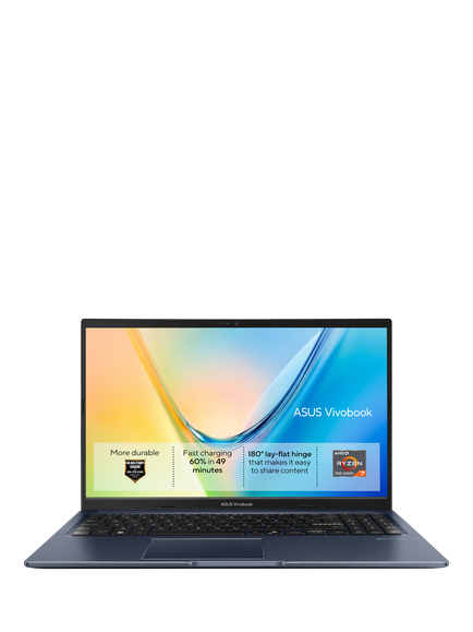 ASUS Vivobook 15 M1502 Laptop, AMD Ryzen 7 Processor, 8GB RAM, 512GB SSD, 15.6” Full HD, Blue, Blue