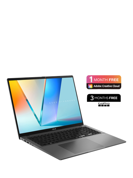ASUS Vivobook S16 Laptop, AMD Ryzen AI 7 Processor, 16GB RAM, 512GB SSD, 16” Full HD, Grey - view 2, Grey