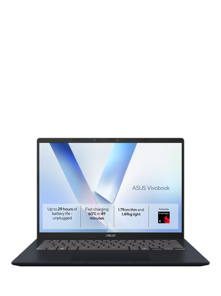 ASUS Vivobook 14 Copilot+ Laptop, Snapdragon X X1 Processor, 8GB RAM, 256GB SSD, 14” WUXGA, Blue, Blue