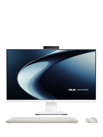 ASUS V600 AiO All-in-One Desktop PC, AMD Ryzen AI 7 Processor, 16GB RAM, 512GB SSD, 27" Full HD, White, White