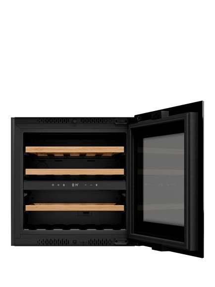 Bertazzoni RWC60B4DNRP Integrated Push Door Wine Cooler Cabinet, Black Glass - view 2, Black Glass