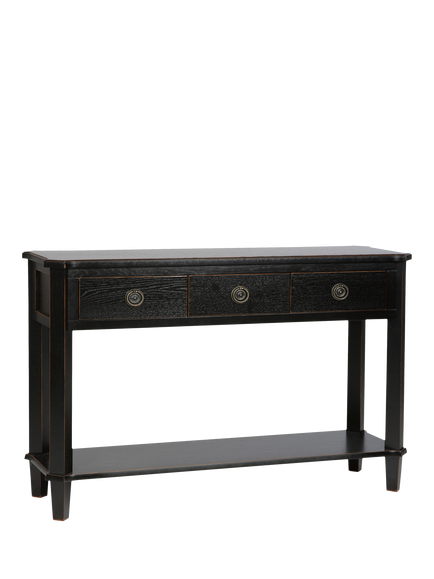 Laura Ashley OUTLET Henshaw 3 Drawer Console Table, Black, Black