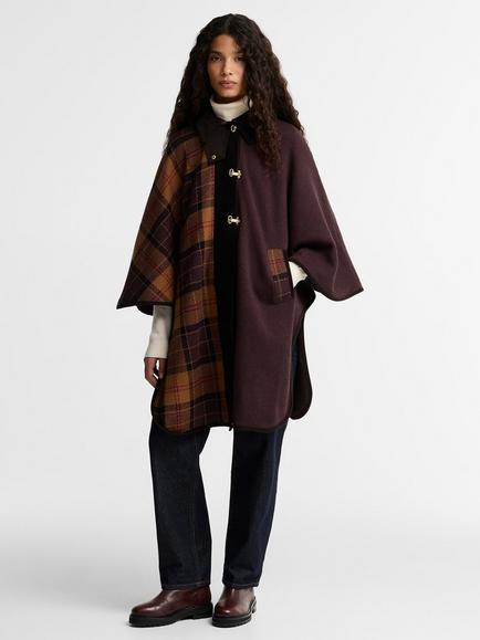 Barbour Elva Wool Blend Cape, One Size, Multi, Multi