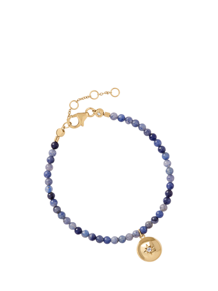 Astley Clarke Blue Aventurine Biography Locket Bracelet, Gold/Blue