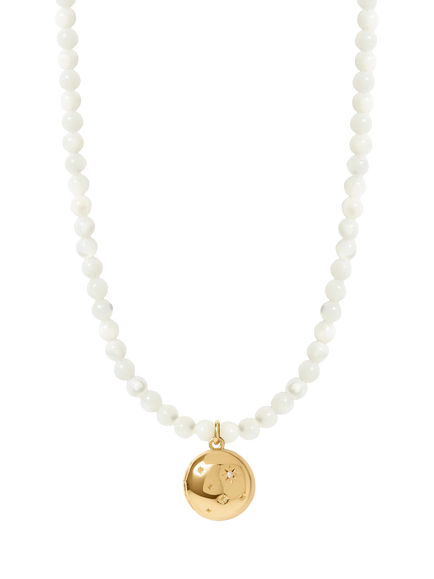 Astley Clarke Tiny Star Locket Necklace, Gold/Mother Of Pearl
