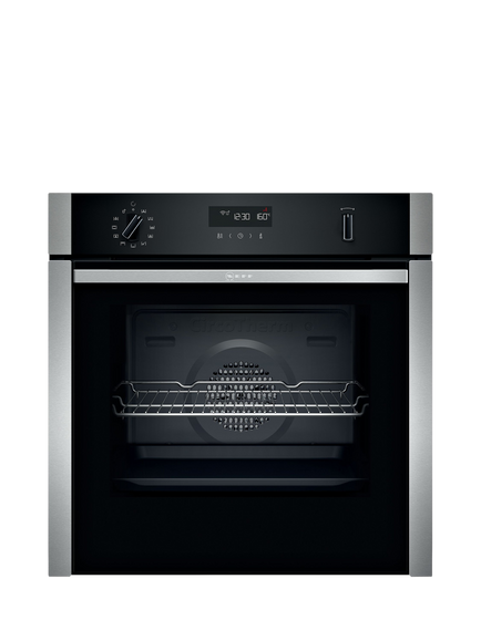 Neff OUTLET N50 Slide and Hide B6ACH7HH0B Built In Electric Self Cleaning Single Oven, Like New, Stainless Steel, Stainless Steel