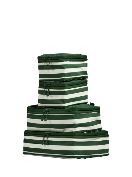 Antler Holiday Stripe Packing Cube Set, Pack of 4, Green