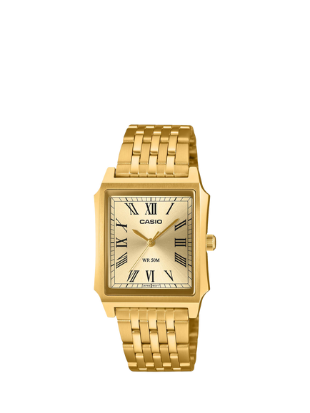 Casio LTP-B190D-7BVER Women's 32mm Rectangular Bracelet Strap Watch, Gold, Gold