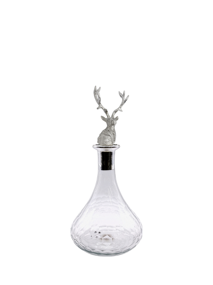 Culinary Concepts Stag Head Cut Glass Ship's Decanter, 1L, Clear, Clear