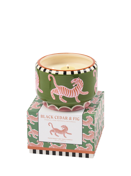 Paddywax A Dopo Black Cedar & Fig 4 Wick Candle, 680g - view 2, Green