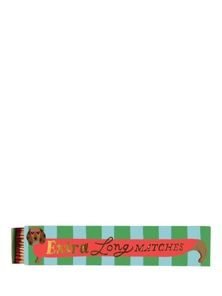 Paddywax Dachshund Extra Long Matches, Green