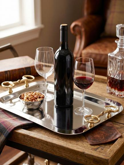 Culinary Concepts Equestrian Serving Tray, Silver Plated - view 2, Silver