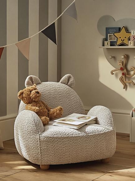 CuddleCo Etta Bear Kids Chair, Mushroom - view 2, Mushroom