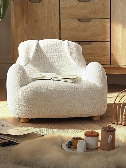 CuddleCo Etta Bunny Kids Chair, White - view 2, White