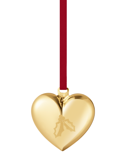 Georg Jensen Heart Hanging Ornament, Gold, Gold Plated Brass