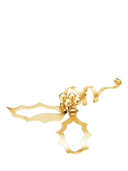 Georg Jensen Christmas Collectibles 2026 Holly Table Ornament, Gold, Medium, Gold Plated Brass