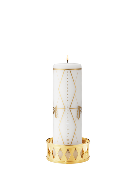 Georg Jensen Christmas Collectibles 2026 Pillar Candle Holder, Gold - view 2, Gold Plated Brass