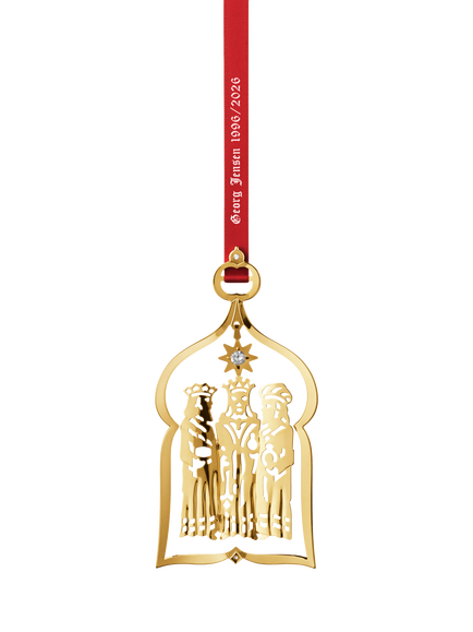 Georg Jensen Christmas Collectibles 2026 Three Wise Men Mini Mobile Tree Decoration, Gold, Gold Plated Brass