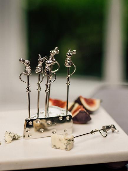 Culinary Concepts Mouse Olive Picks & Holder - view 2, Silver