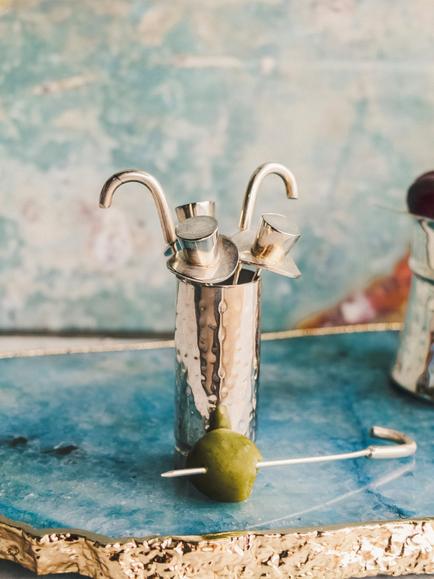 Culinary Concepts Top Hat & Cane Olive Picks & Holder - view 2, Silver