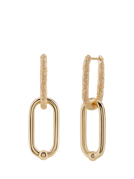 TUTTI Belong Double Link Huggie Hoop Earrings, Gold, Gold