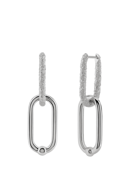 TUTTI Belong Double Link Huggie Hoop Earrings, Silver, Silver
