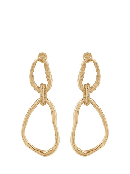 TUTTI Birch Drop Hoop Earrings, Gold, Gold