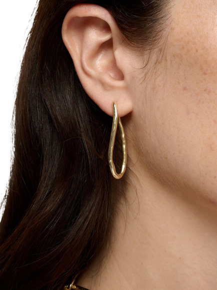 TUTTI Wave Link Hoop Earrings, Gold - view 2, Gold