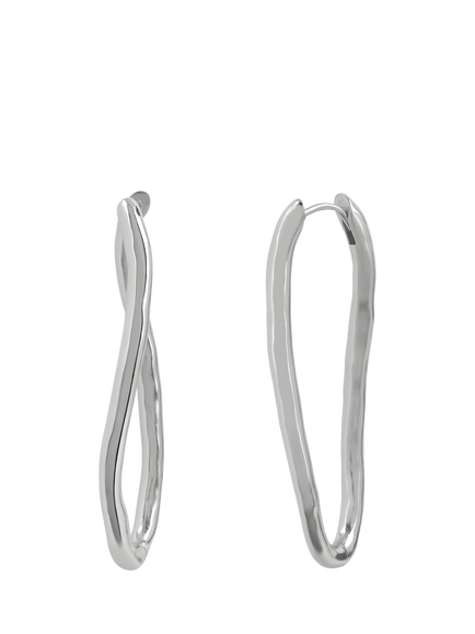 TUTTI Wave Link Hoop Earrings, Silver, Silver