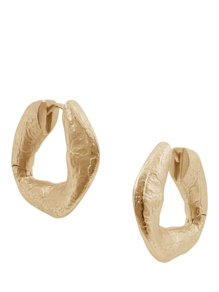TUTTI Calm Textured Hinge Hoop Earrings, Gold, Gold