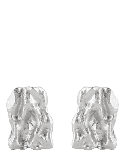 TUTTI Large Ripple Oversized Hoop Earrings, Silver, Silver