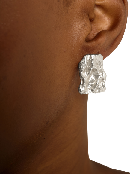 TUTTI Large Ripple Oversized Hoop Earrings, Silver - view 2, Silver