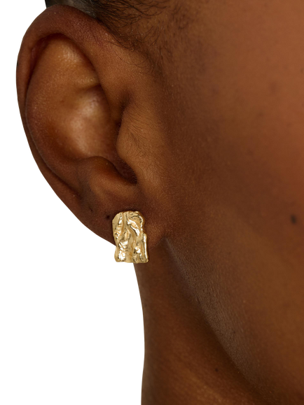 TUTTI Large Ripple Oversized Hoop Earrings, Gold - view 2, Gold