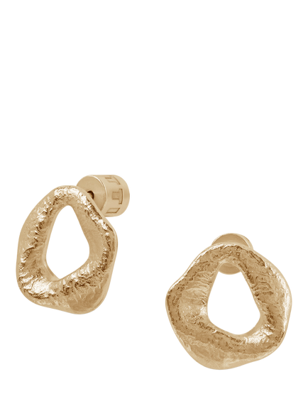 TUTTI Delta Open Loop Stud Earrings, Gold, Gold